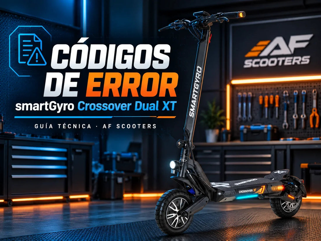 Guía de códigos de error del patinete eléctrico SmartGyro Crossover Dual XT creada por AF SCOOTERS