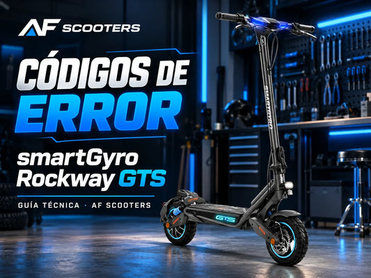 Guía de códigos de error del patinete eléctrico SmartGyro Rockway GTS de AF SCOOTERS.